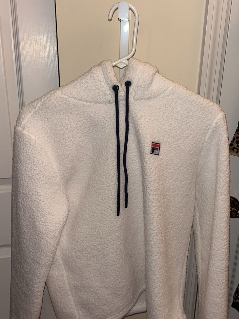 Fila White Sherpa Hoodie